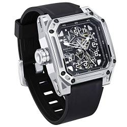 Eastuy 10 Pcs Mechanische Uhr für Herren | Automatische mechanische Herrenuhr aus Edelstahl | Luxuriöses wasserdichtes 100 Sport-Armbanduhr-Geschenk für Männer von Eastuy