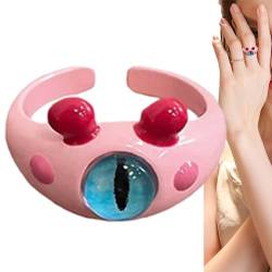 Eastuy Kawaii Ringe,Süßer Ring - Trendige Ringe einzigartig mit großem Auge | Lustige, niedliche, modische Ringe, verstellbare Finger-Accessoires für Mädchen und Frauen von Eastuy