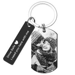 Easycosy Schlüsselanhänger Personalisiert mit Foto & Text, Edelstahl Dog Tag mit deutlichem Gravur & Diverse Designs - Personalisierte Muttertags-, Vatertagsgeschenke für Mama, Papa, Freundin von Easycosy