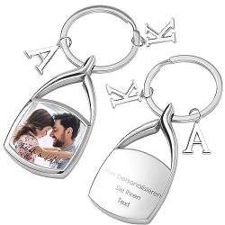 Easycosy Schlüsselanhänger personalisiert mit Foto und Gravur individuelle doppelseitige Schlüsselanhänger als Fotogeschenk für Freundin Frauen Männer von Easycosy