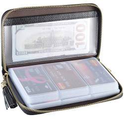 Easyoulife Damen kreditkartenhalter-mappen reißverschluss-leder-kasten-geldbeutel rfid blocking klein von Easyoulife