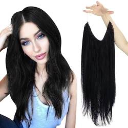 Easyouth Draht Extensions Echthaar Remy Wire Haar Extensions Pech Schwarz Draht Extensions70g 12 Zoll Schwarz Echthaar #1 von Easyouth