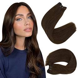 Tressen Echthaar Extensions Weave Extensions Echthaar Tressen Mittel Braun 12 Zoll 70g Sew in Echthaar Weft Tressen… von Easyouth