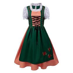 Eauptffy Dirndl-Komplettsets Für Damen Trachtenkleid Rockabilly Abschlussballkleid Oktoberfest Vintage Kleid Kurzarm Bierkleid Bühnenkleid Weißes Langes Kleid Damen Kleider Damen Festlich Elegant von Eauptffy