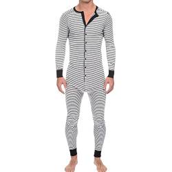 Schlafanzug Pyjama Jumpsuit Einteiler Herren Kurz Jumpsuit Onesie Jogger Overall Jogging Anzug Trainingsanzug Slim Fit Strampler Hose Langarm Sleepwear Männer T-Shirt Lang Jogginganzug Playsuit von Eauptffy