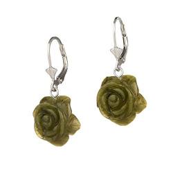 Shamrock Rose Ohrhänger - Irische Rosen aus Connemara Marmor & Sterling Silber von Eburya