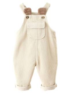 Echinodon Baby Cord-Latzhose Kleinkind Jungen Mädchen Latzhose Freizeit Hose mit Ohren Beige 80 von Echinodon