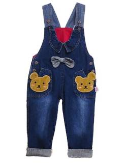 Echinodon Baby Denim-Latzhose Kleinkind Jeanshose Baumwolle Hose Jungen Mädchen A 100 von Echinodon