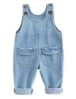 Echinodon Baby Jeans-Latzhose Denim Hose Kleinkind Jeanshose Baumwolle Hose Jungen Mädchen E 100 von Echinodon