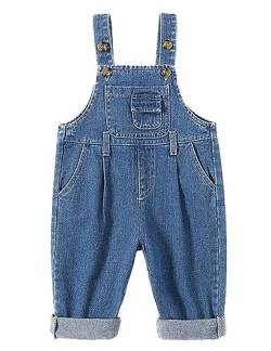 Echinodon Baby Jeans-Latzhose Denim Hose Kleinkind Jeanshose Baumwolle Hose Jungen Mädchen H 90 von Echinodon