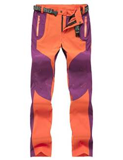 Echinodon Damen Hose Dünn Leicht Sommer Outdoorhose Schnelltrockend Wasserabweisend Trekkinghose Wanderhose Orange Asien 3XL von Echinodon