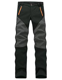 Echinodon Damen Softshellhose Gefüttert Hose Wasserabweisend Winddicht Funktionshose Outdoorhose Winterhose Wanderhose Schwarz Asien XXL von Echinodon