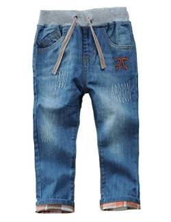 Echinodon Jungen Jeans Hose Kinder Jeanshose Leicht Weich Atmungsaktiv 100% Baumwolle Blau N 120 von Echinodon