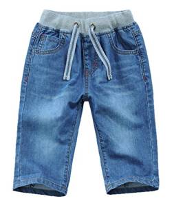 Echinodon Jungen Jeans Shorts 1/2 Kurze Hose Kinder Sommer Jeanshose Weich/Dünn/Atmungsaktiv A 128 von Echinodon