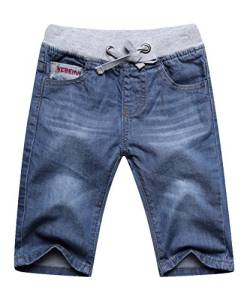 Echinodon Jungen Jeans Shorts 1/2 Kurze Hose Kinder Sommer Jeanshose Weich/Leicht/Atmungsaktiv D 104 von Echinodon