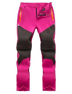 Echinodon Kinder 2-in-1-Funktionshose Jungen Mädchen Outdoorhose Schnelltrockend Leicht Sommer Frühling Wanderhose Trekkinghose Rosa 120 von Echinodon