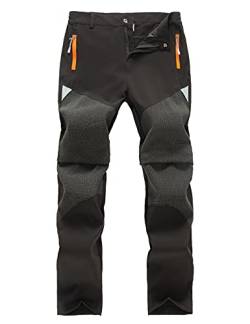 Echinodon Kinder 2-in-1-Funktionshose Jungen Mädchen Outdoorhose Schnelltrockend Leicht Sommer Frühling Wanderhose Trekkinghose Schwarz 130 von Echinodon