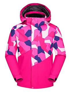 Echinodon Kinder 3 in 1 Outdoorjacke Wasserabweisend Winddicht Warm Funktionsjacke Jungen Mädchen Wanderjacke Herbst Winter Jacke Rosa 140 von Echinodon