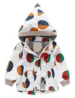 Echinodon Kinder Gefütterte Outdoorjacke Winddicht Wasserabweisend Mädchen Jungen Übergangsjacke Jacke mit Reflektoren Wanderjacke Neu-B 90 von Echinodon