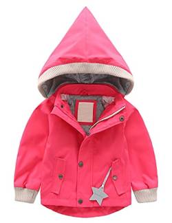 Echinodon Kinder Gefütterte Outdoorjacke Winddicht Wasserabweisend Mädchen Jungen Übergangsjacke Jacke mit Reflektoren Wanderjacke Neu-D 140 von Echinodon