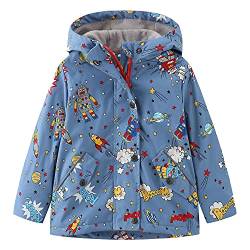 Echinodon Kinder Gefütterte Übergangsjacke Mädchen Jungen Jacke Winddicht Wasserabweisend Outdoorjacke Herbst Winter Wanderjacke E 120 von Echinodon