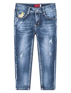 Echinodon Kinder Jeans Jungen Jeanshose Baumwolle Denim Hose Blau2 10Y von Echinodon