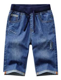 Echinodon Kinder Jeans Shorts Junge Jeanshose Kurz Hose Sommer Weich/Leicht/Atmungsaktiv Jeansshorts K 110 von Echinodon