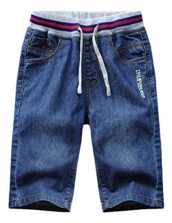 Echinodon Kinder Jeans Shorts Junge Jeanshose Kurz Hose Sommer Weich/Leicht/Atmungsaktiv Jeansshorts L 128 von Echinodon