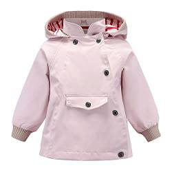 Echinodon Kinder Outdoorjacke Wasserabweisend Winddicht Jacke Mädchen Jungen Funktionsjacke Wanderjacke Regenjacke Pink 140 von Echinodon