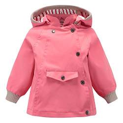 Echinodon Kinder Outdoorjacke Wasserabweisend Winddicht Jacke Mädchen Jungen Funktionsjacke Wanderjacke Regenjacke Rosa 110 von Echinodon