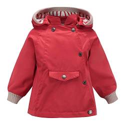 Echinodon Kinder Outdoorjacke Wasserabweisend Winddicht Jacke Mädchen Jungen Funktionsjacke Wanderjacke Regenjacke Rot 100 von Echinodon