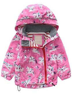 Echinodon Mädchen Jacke Winddicht Wasserabweisend Outdoorjacke mit Reflektoren Kinder Windjacke Übergangsjacke Frühling Herbst von Echinodon