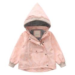 Echinodon Mädchen Outdoorjacke Regenjacke Winddicht Wasserabweisend Jacke mit Reflektoren Wanderjacke Übergangsjacke Neu-Rosa 130 von Echinodon