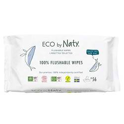 Eco by Naty, Toilettentücher für Neugeborene, 1 Packung mit 56 Stück, kompostierbar auf pflanzlicher Basis aus 0% Kunststoff, ohne schädliche Chemikalien von Eco by Naty