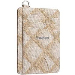 EcoVision Schlanke, minimalistische Vordertasche, RFID-blockierend, Kreditkartenetui mit abnehmbarem D-Schäkel für Damen und Herren, Plaid-Khaki, Slim Jeans (schmales Bein) von EcoVision