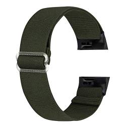 Ecogbd Elastic Ersatzarmband Kompatibel mit Fitbit Charge 3 Armband/Fitbit Charge 4 Armband, Weiches Gewebe Nylon Sportuhrarmband Armbänder für Frauen Männer (Armeegrün) von Ecogbd