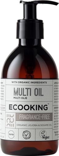 Ecooking 100% Organic Multi Oil Fragrance-Free - Versatile Blend for Body, Hair, & Skin Care - Makeup Remover, Shaving, Hair Mask, Massage, Footbaths, Baby Care (Without Fragrance) von Ecooking