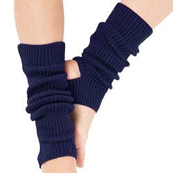 Ecroon Damen Mädchen Ballettstulpen mit Fersenloch Beinwärmer Ballett Yoga Stulpen Legwarmer Beinstulpen ca. Stützstrümpfe (One size, A-Blue) von Ecroon