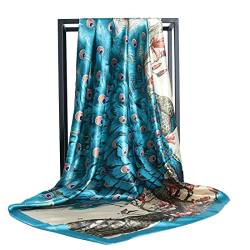 Ecroon Damen Schal Kopftücher Halstuch Elegante Schal Frauen Elegant Seidenschal Business Seidentuch Scarf Bandana Taschentuch Ansatz Handgelenk Verpackungs (One size, 23) von Ecroon