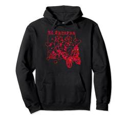 Ed Sheeran Red Wild Hearts and Butterflies Pullover Hoodie von Ed Sheeran