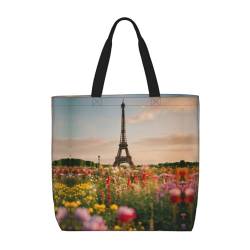 EdWal Leichte Reisetasche mit Welpen-Motiv, lässige Umhängetasche, Handtasche, Arbeitstasche, Schöner Eiffelturm Paris, Einheitsgröße von EdWal