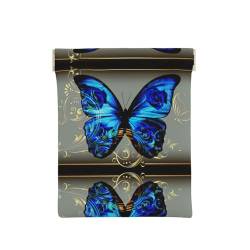 Münztasche aus Leder mit Schmetterlings-Aufdruck, für Herren, Münzbörse für Damen, Mini-Geldbeutel, Blau, Blauer Schmetterling 3, Einheitsgröße, Münztasche von EdWal