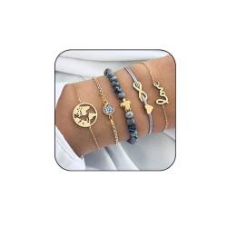 Edary Armband-Set mit Quasten, weißes Marmor-Armband, mit Herz, Perlen-Handkette, verstellbar, für Damen und Mädchen von Edary