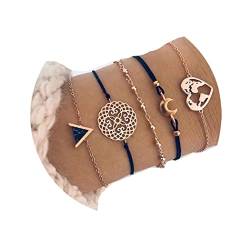 Edary Boho Armbänder Set 6 Stück Sterne Mond Perlen Edelstein Armband Handgemachte Handgemachte Kette für Frauen Mädchen von Edary
