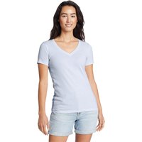 Eddie Bauer ® Favorite Shirt - Kurzarm mit V-Ausschnitt Damen Blau Gr. S von Eddie Bauer