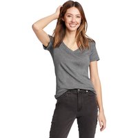 Eddie Bauer ® Favorite Shirt - Kurzarm mit V-Ausschnitt Damen Grau Gr. XS von Eddie Bauer