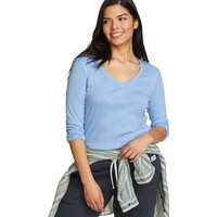 Eddie Bauer ® Favorite Shirt - Langarm mit V-Ausschnitt Damen Blau Gr. L von Eddie Bauer