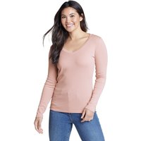 Eddie Bauer ® Favorite Shirt - Langarm mit V-Ausschnitt Damen Rosa Gr. S von Eddie Bauer