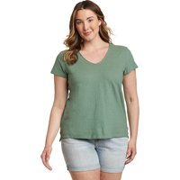 Eddie Bauer ® Hemplify Shirt - Kurzarm mit V-Ausschnitt Damen Grün Gr. XS von Eddie Bauer