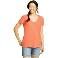 Eddie Bauer ® Hemplify Shirt - Kurzarm mit V-Ausschnitt Damen Orange Gr. XS von Eddie Bauer